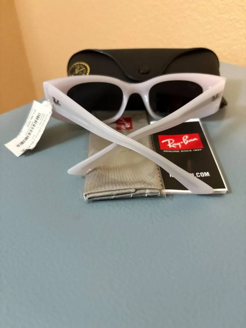 Ray-Ban Women's Kat 49mm Small Rectangular Sunglasses in White color NWT